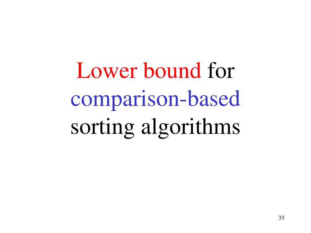 lower bound for comparison based sorting
