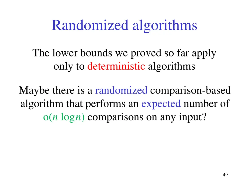 randomized algorithms