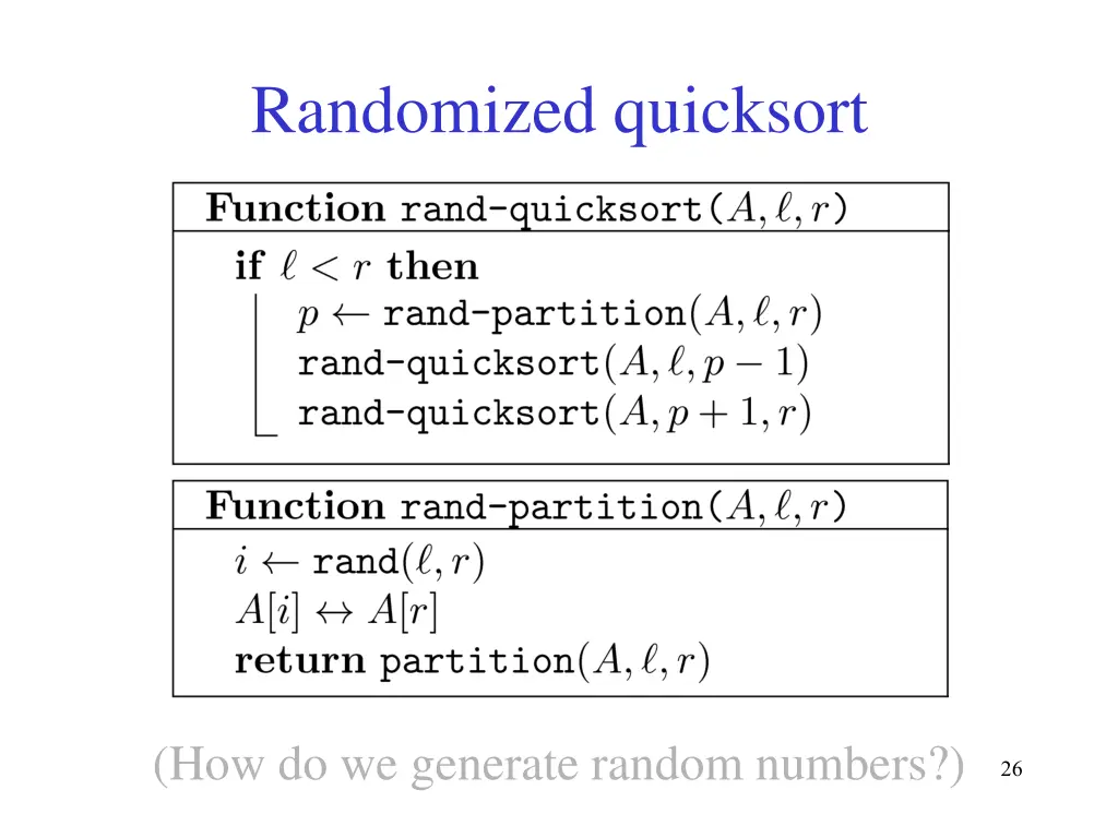 randomized quicksort
