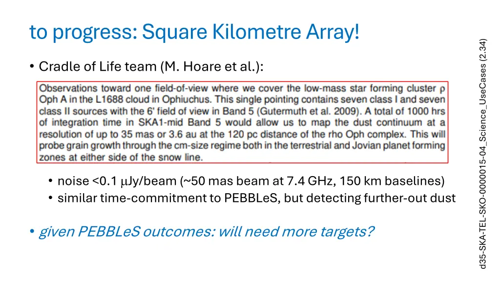 to progress square kilometre array
