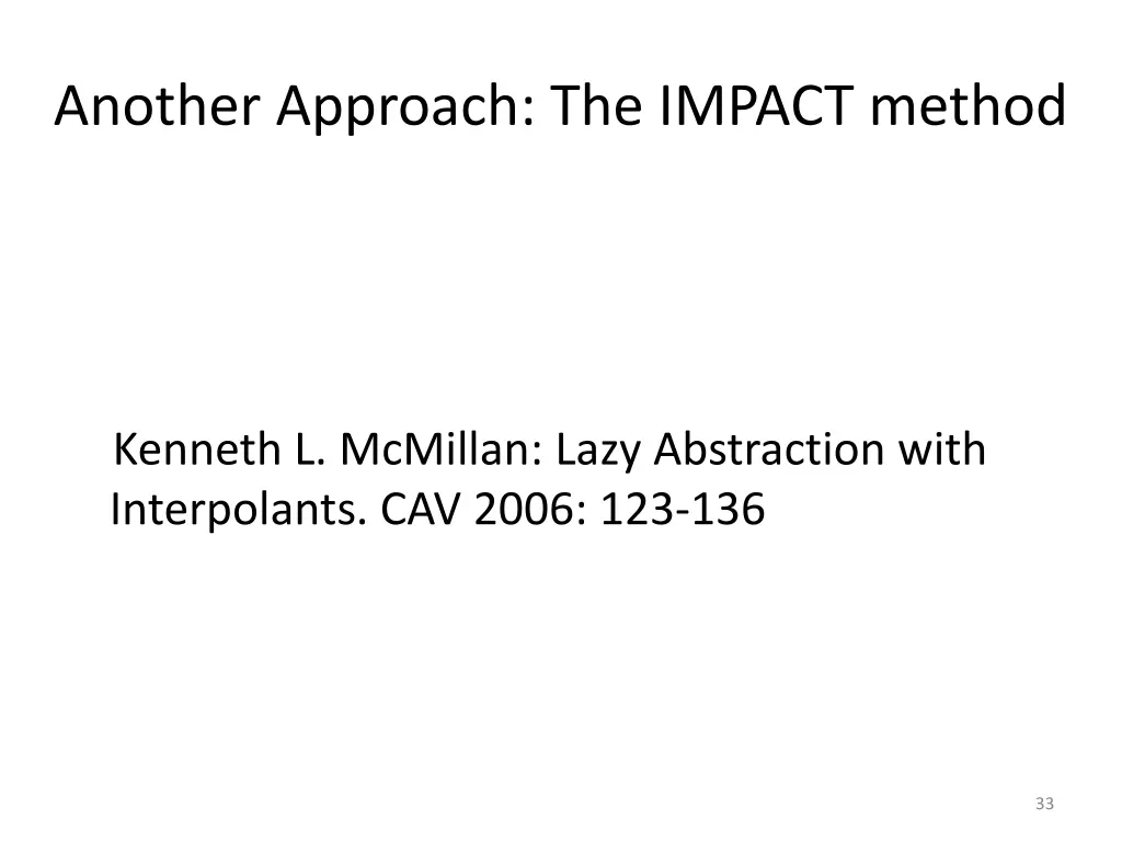 another approach the impact method