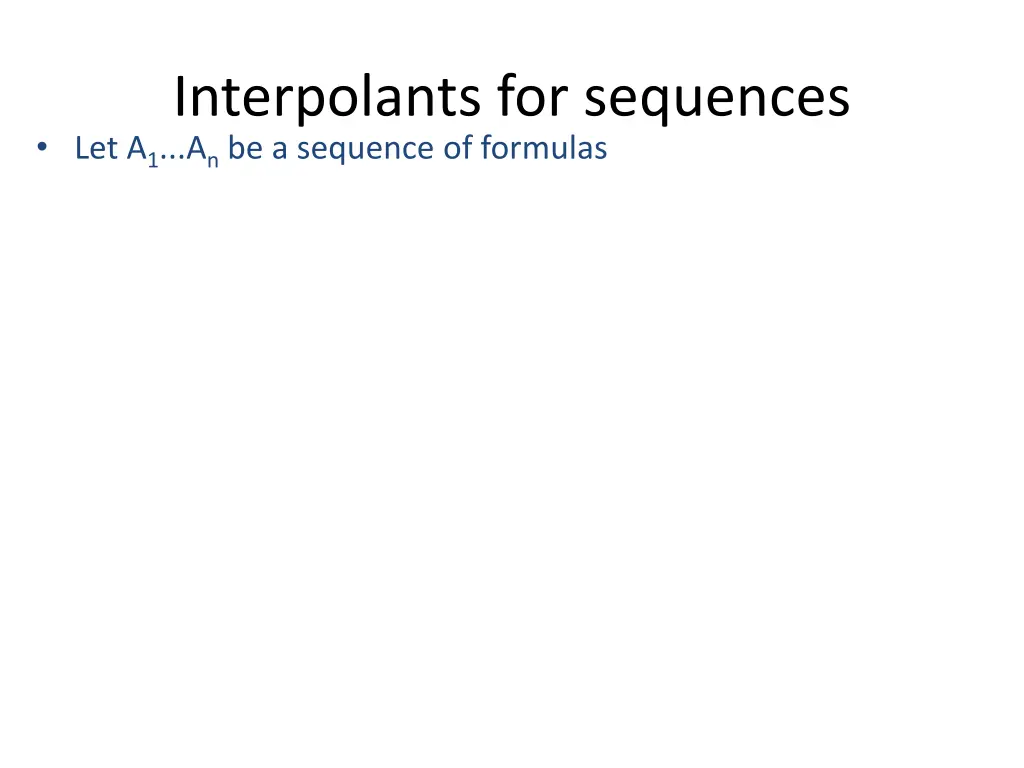 interpolants for sequences 1