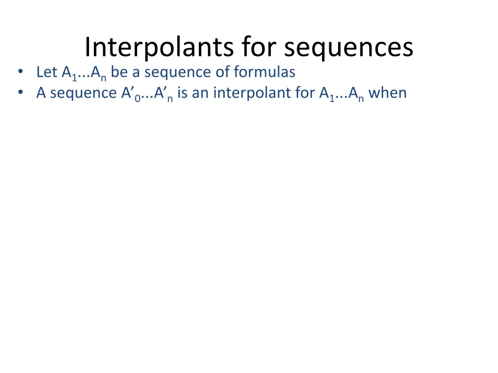 interpolants for sequences 2