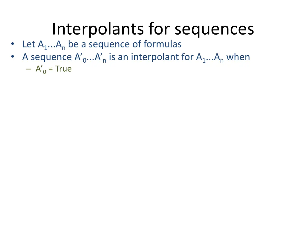 interpolants for sequences 3