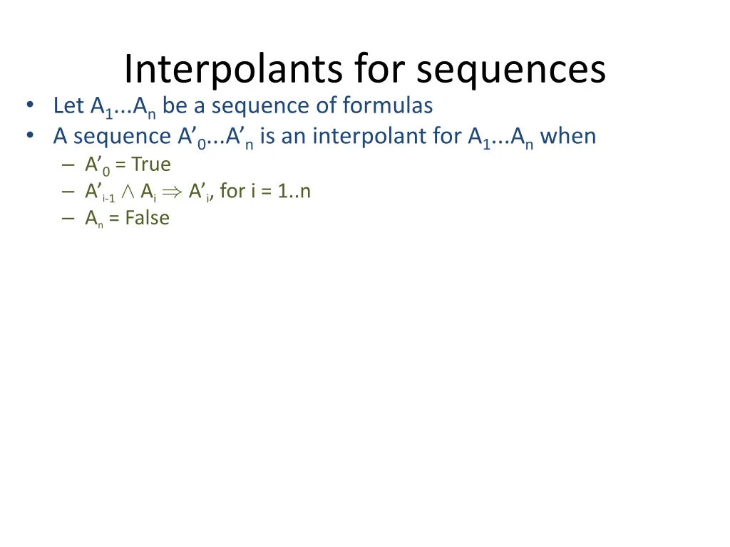 interpolants for sequences 5