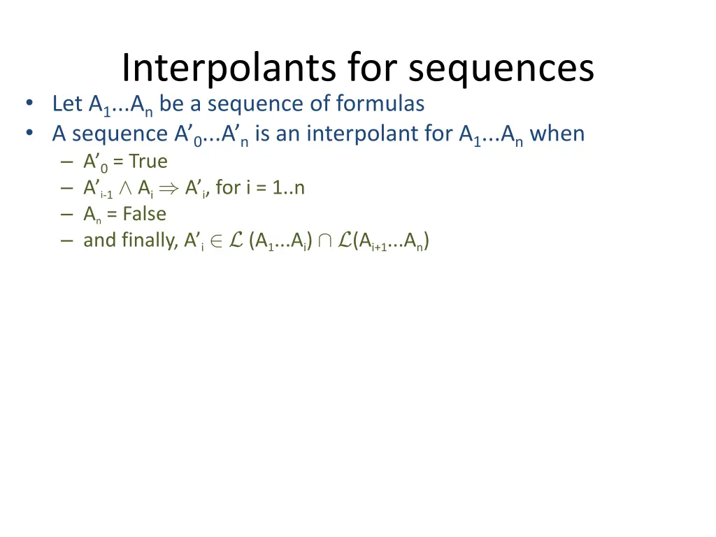 interpolants for sequences 6