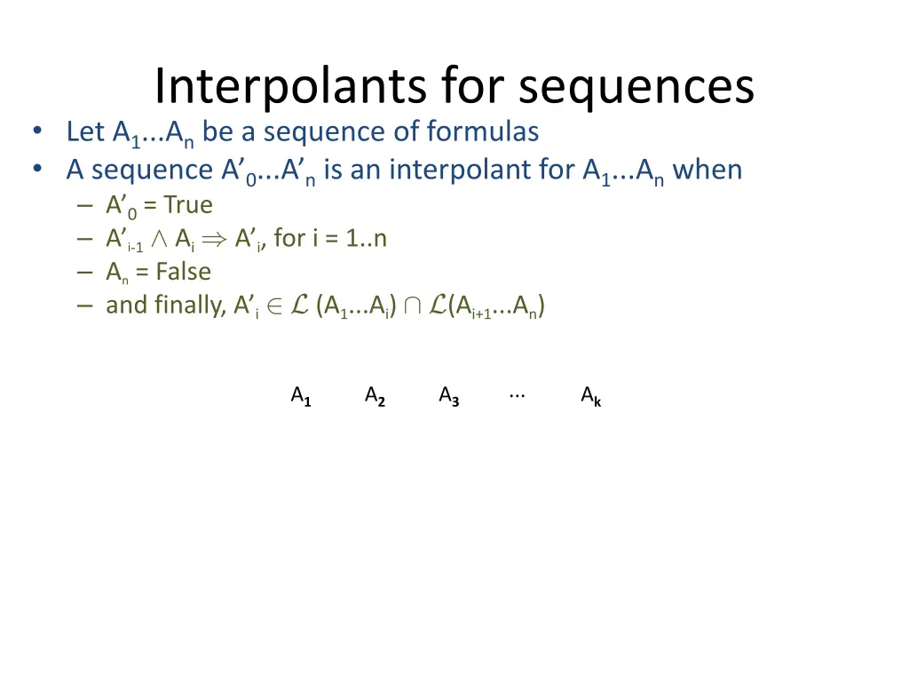 interpolants for sequences 7