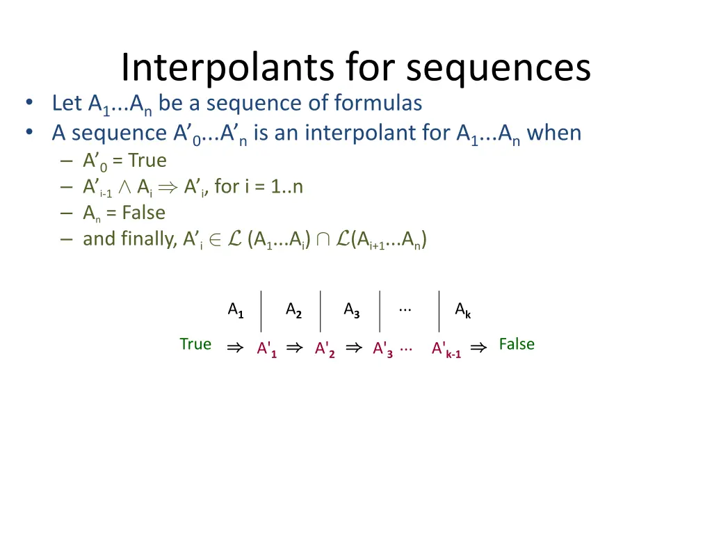 interpolants for sequences 8