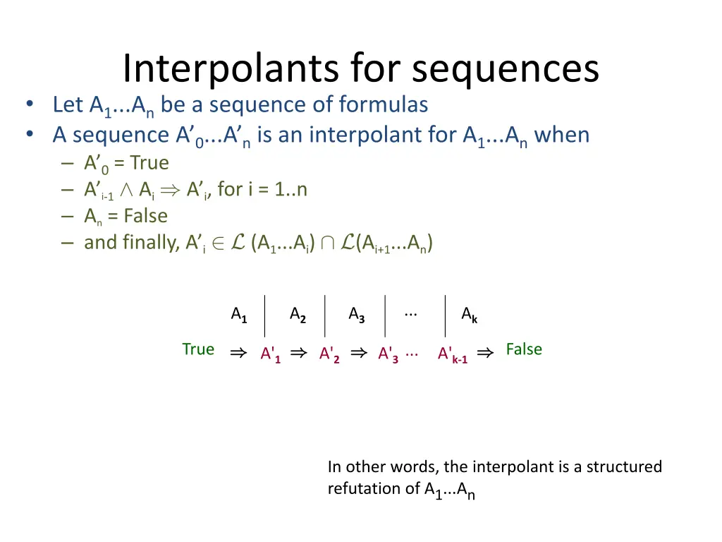 interpolants for sequences 9