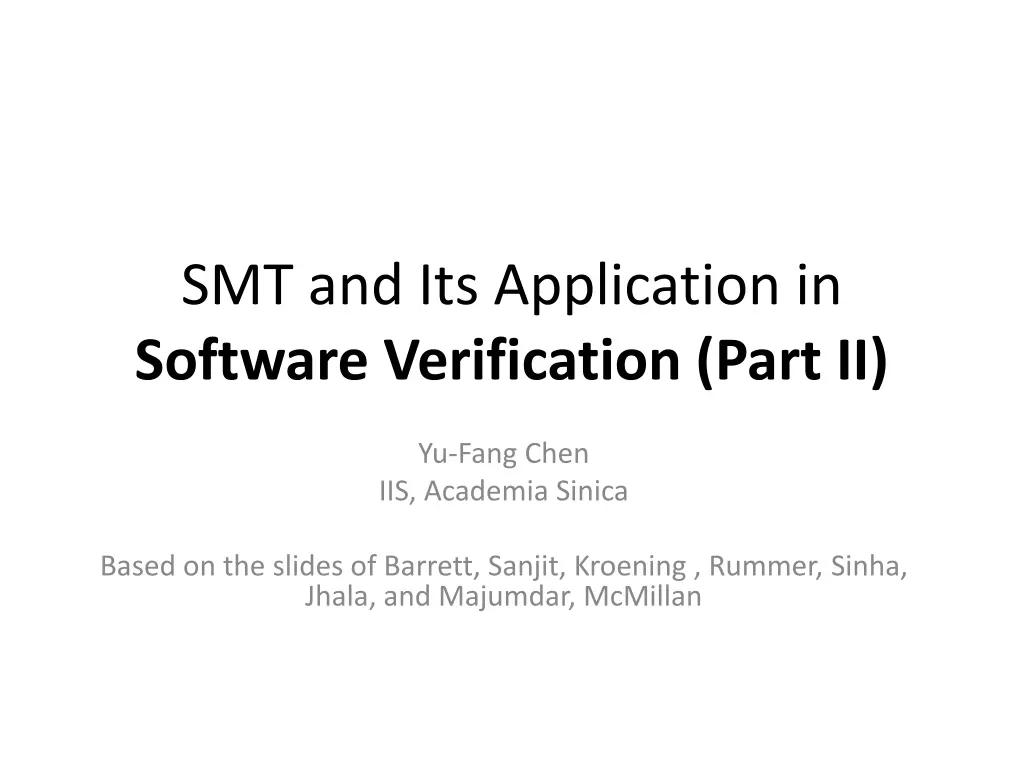 smt and its application in software verification