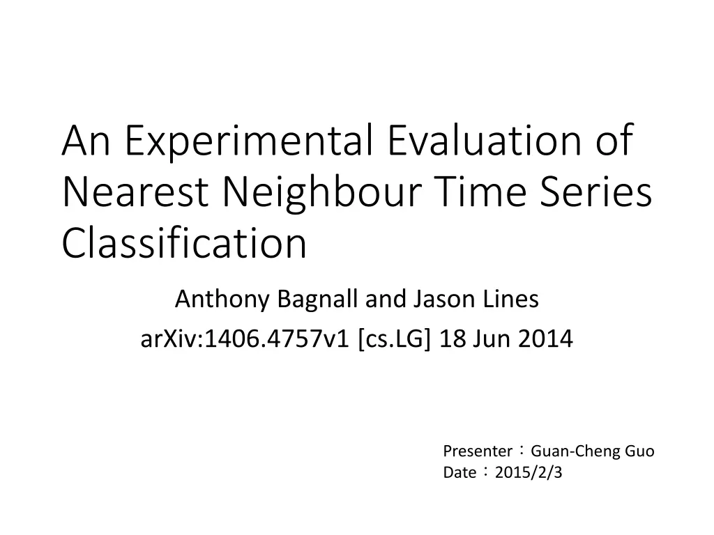 an experimental evaluation of nearest neighbour