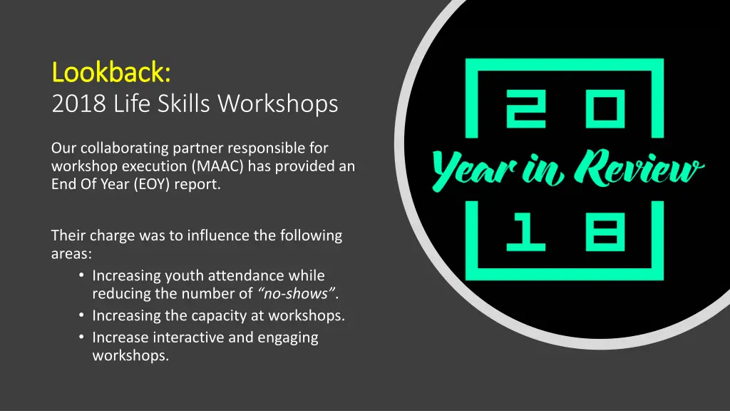 lookback lookback 2018 life skills workshops