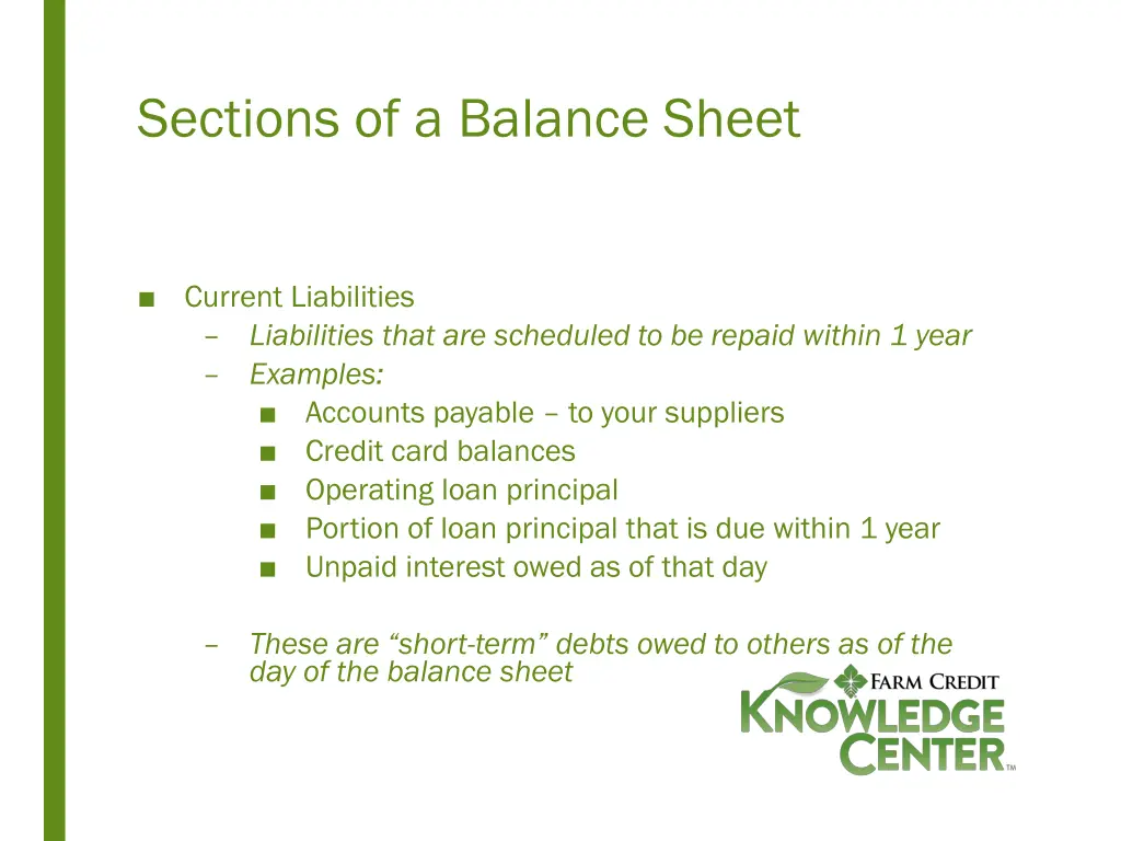 sections of a balance sheet 2