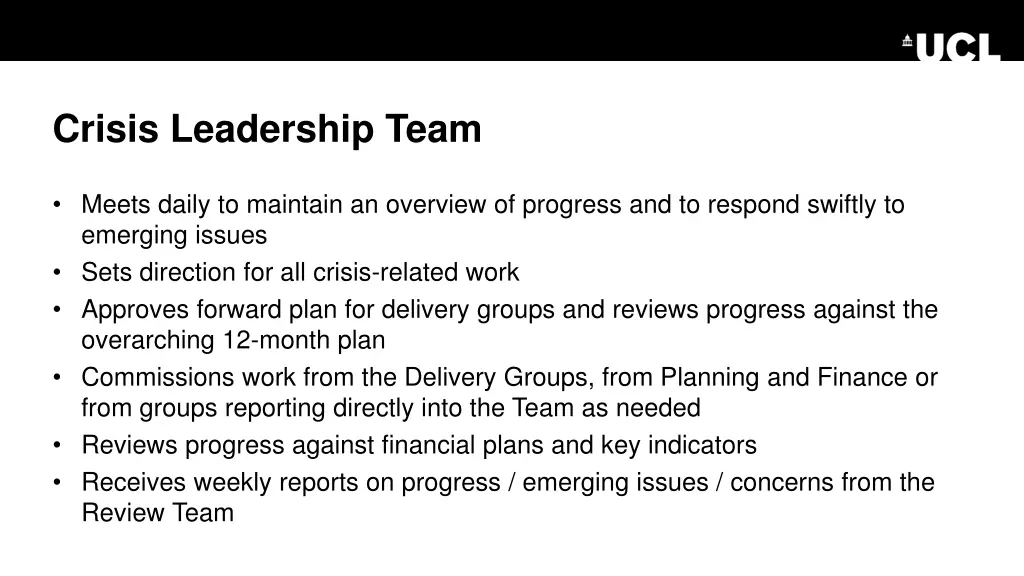 crisis leadership team