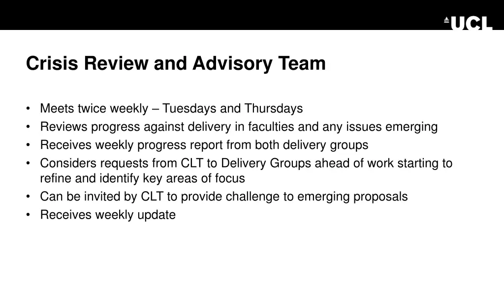 crisis review and advisory team