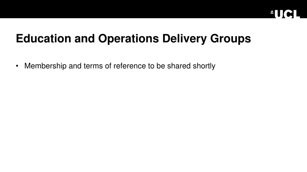 education and operations delivery groups