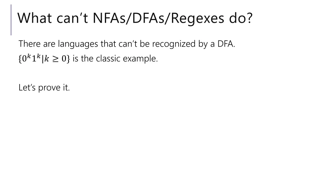 what can t nfas dfas regexes do
