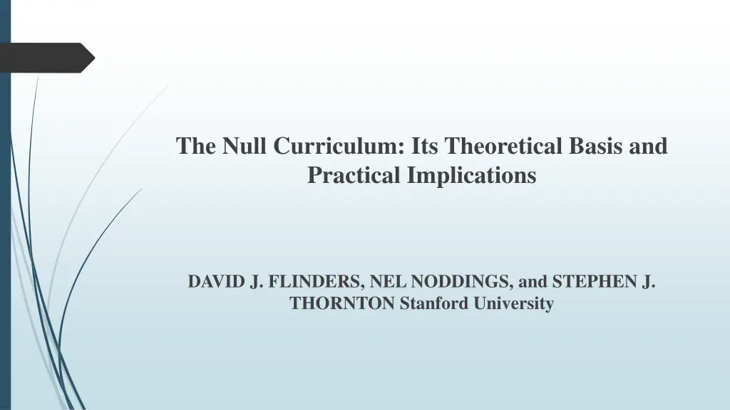 the null curriculum its theoretical basis