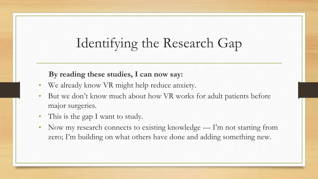 identifying the research gap