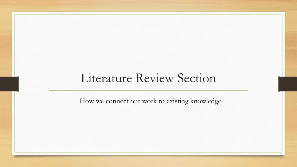literature review section 1