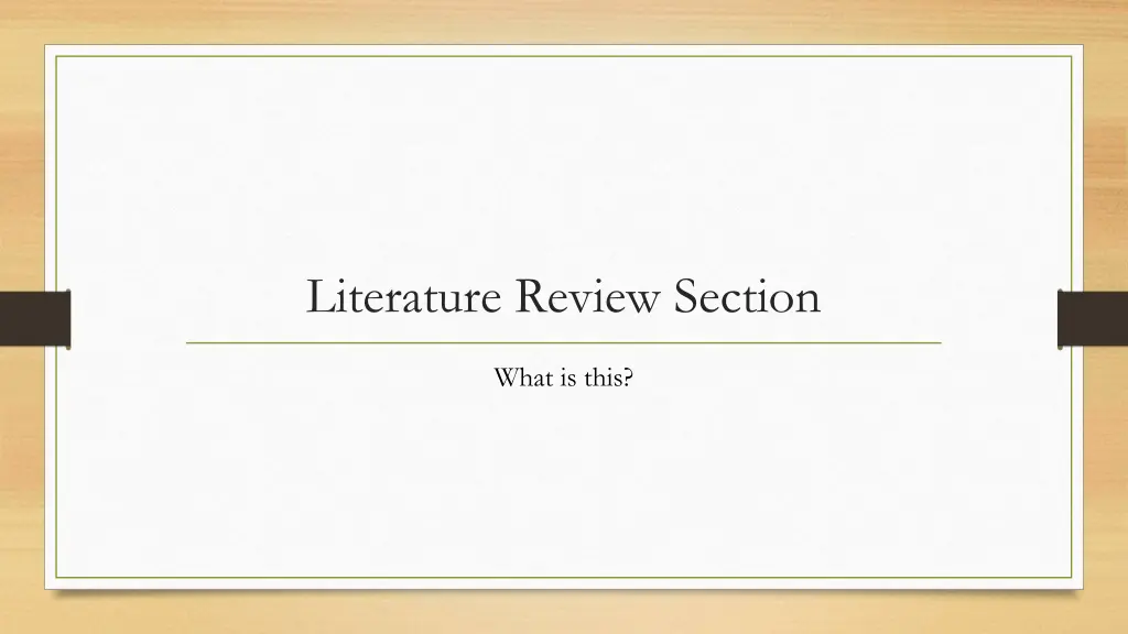literature review section