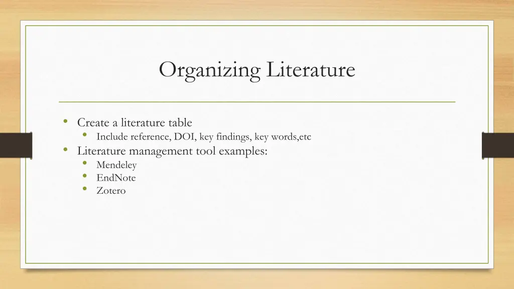 organizing literature