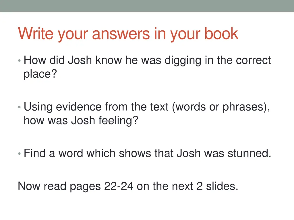 write your answers in your book