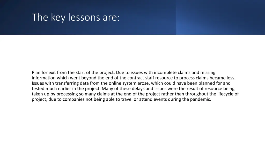 the key lessons are 2