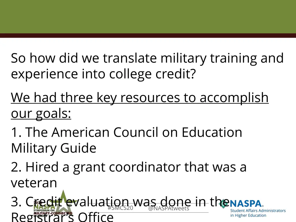 so how did we translate military training