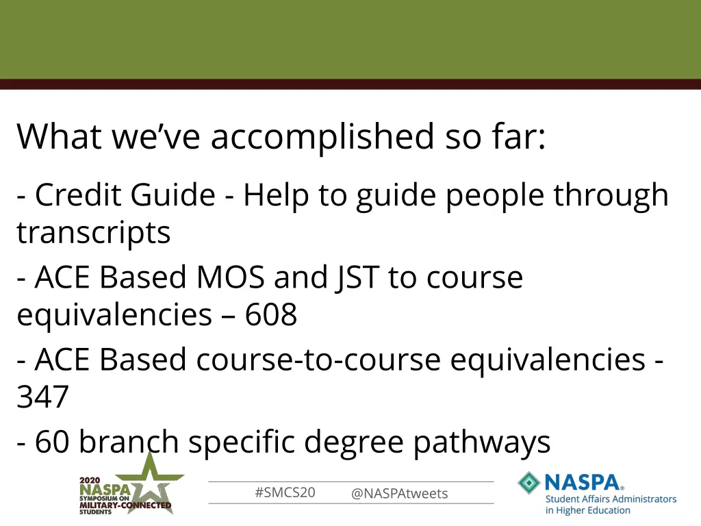 what we ve accomplished so far credit guide help