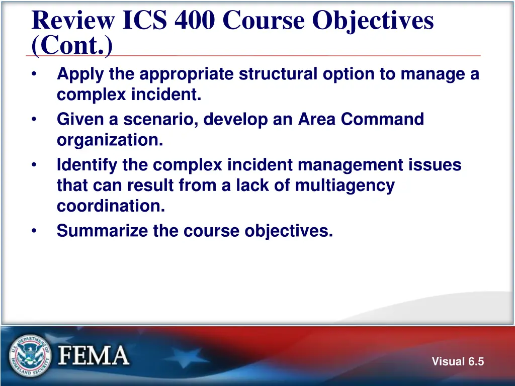 review ics 400 course objectives cont apply