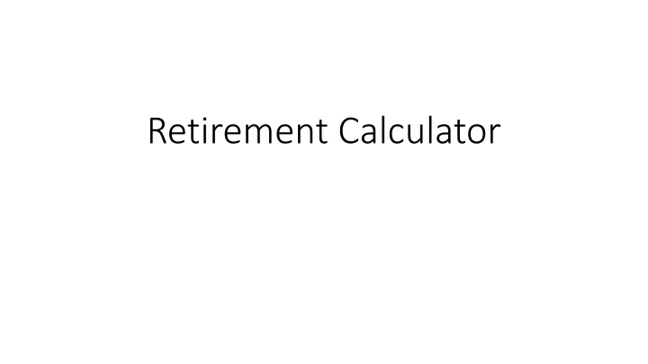 retirement calculator