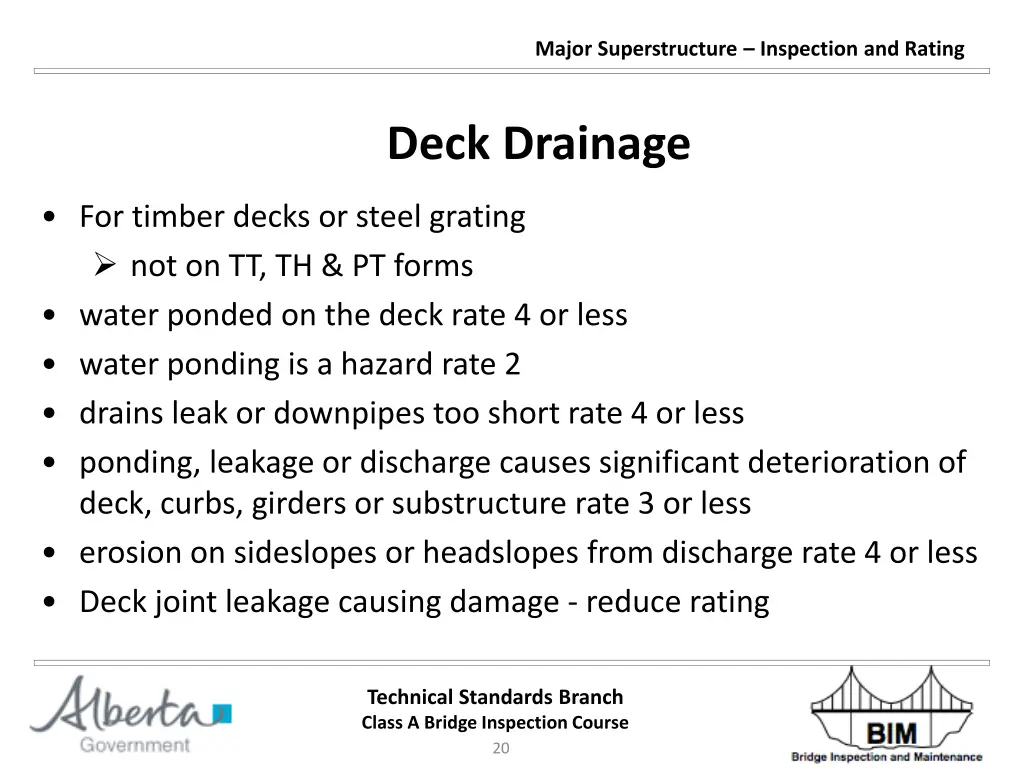 major superstructure inspection and rating 19