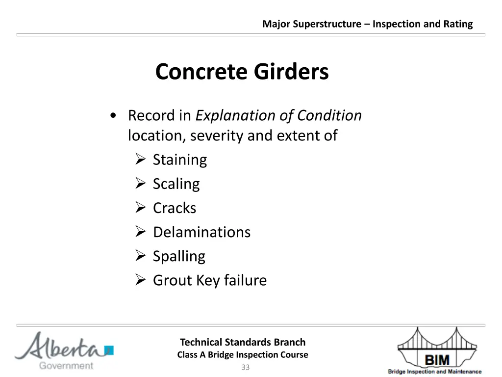 major superstructure inspection and rating 32