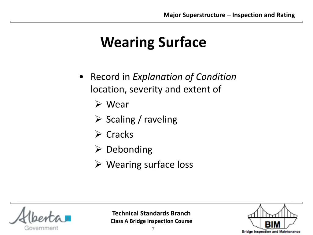 major superstructure inspection and rating 6