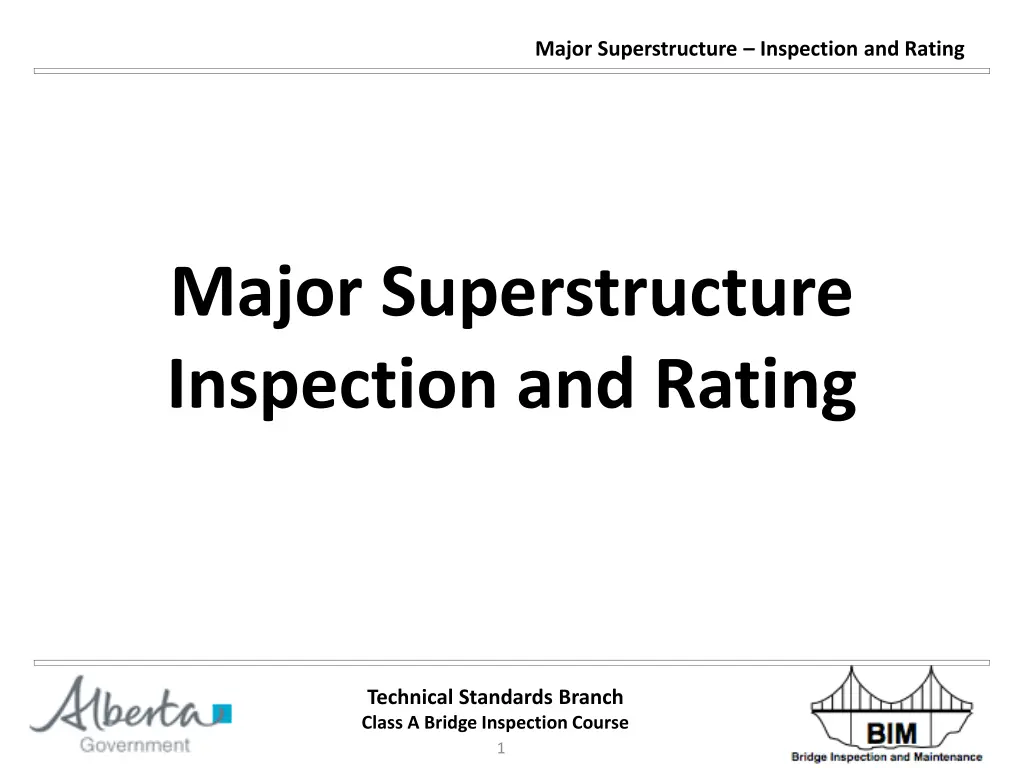 major superstructure inspection and rating