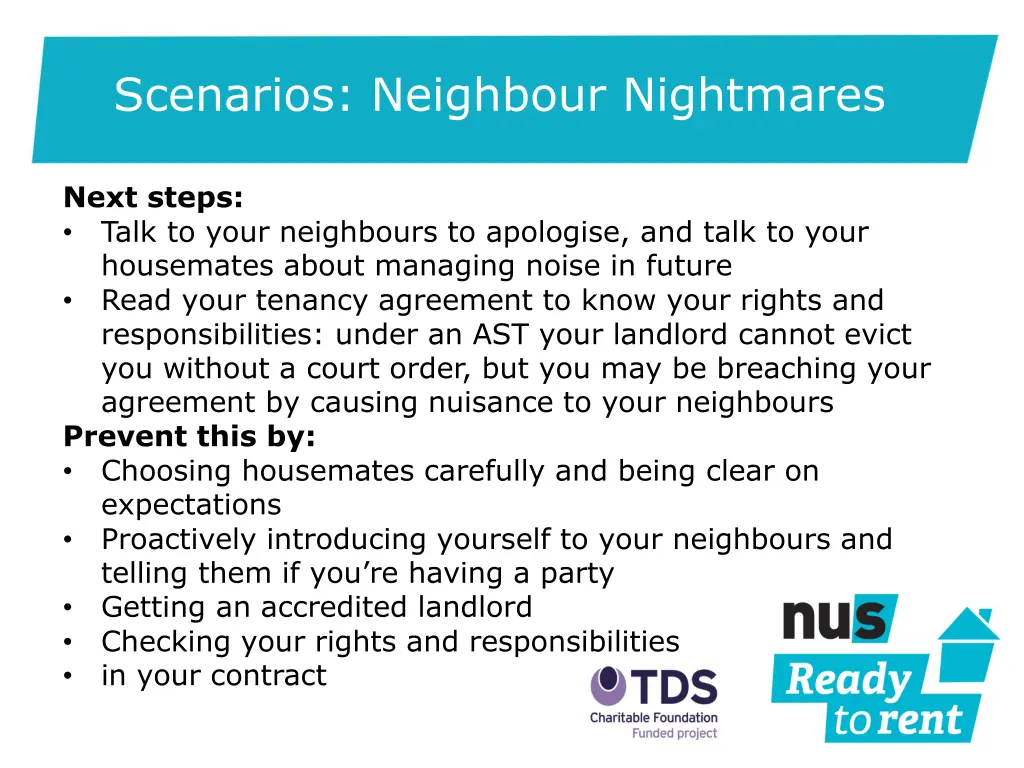 scenarios neighbour nightmares
