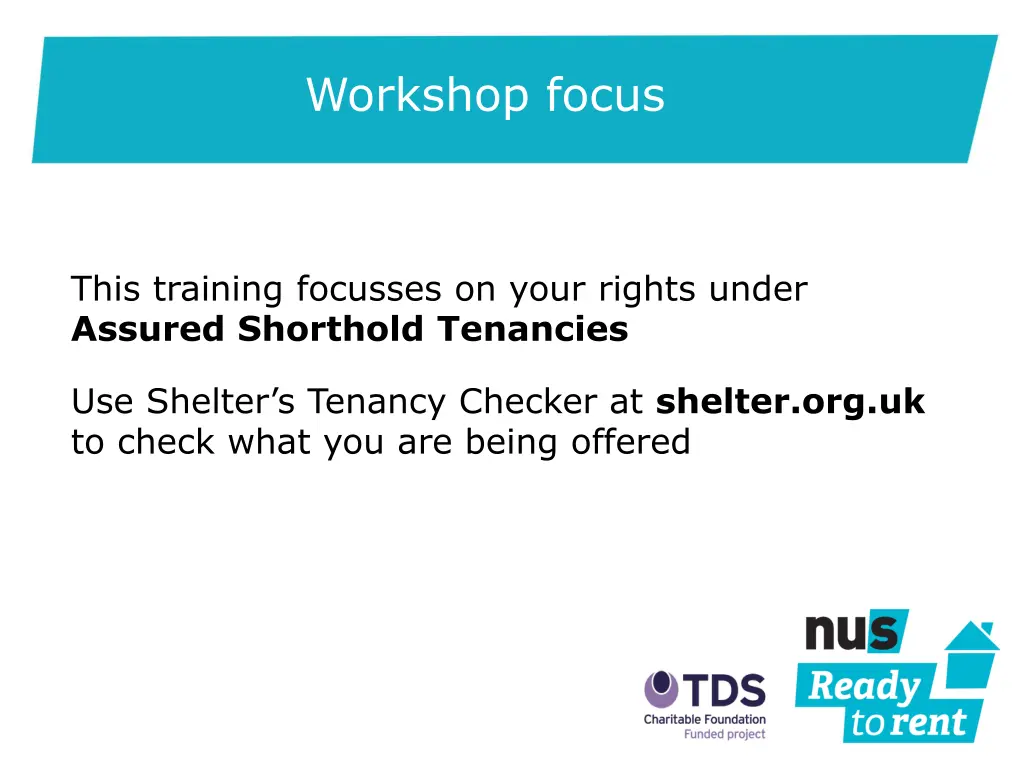 workshop focus