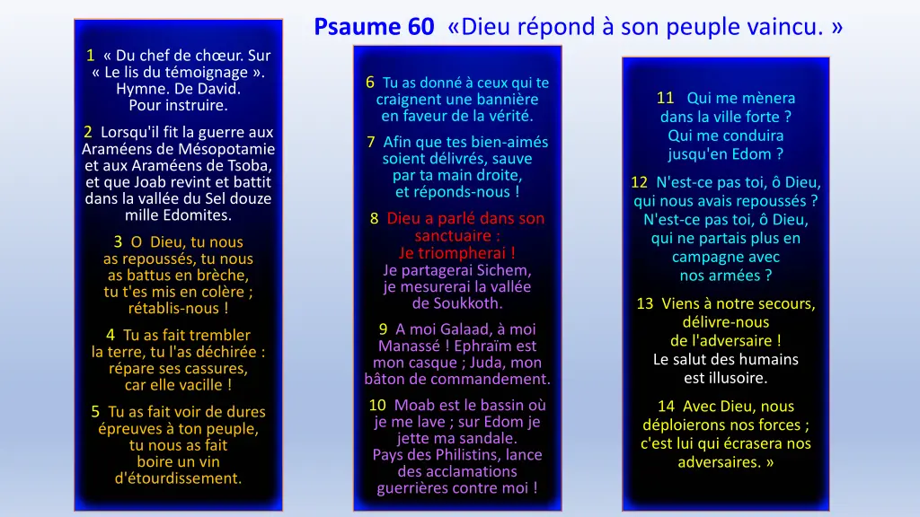 psaume 60 dieu r pond son peuple vaincu