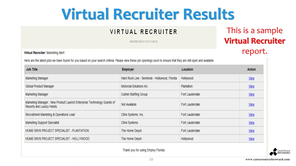 virtual recruiter results