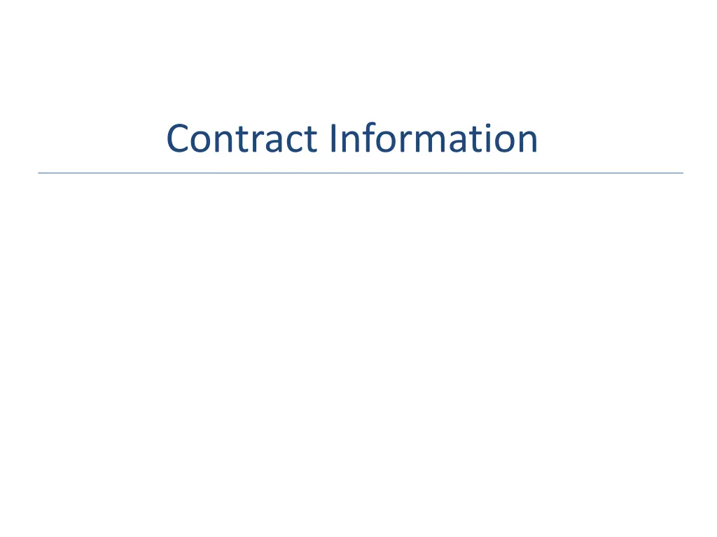 contract information