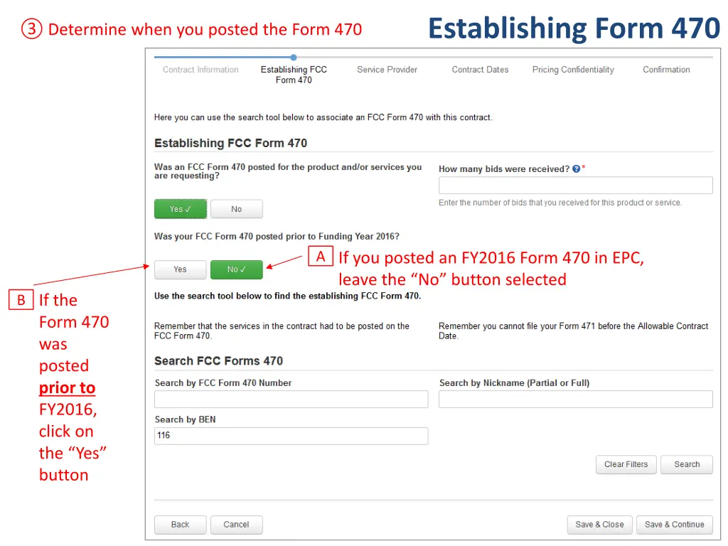 establishing form 470 3