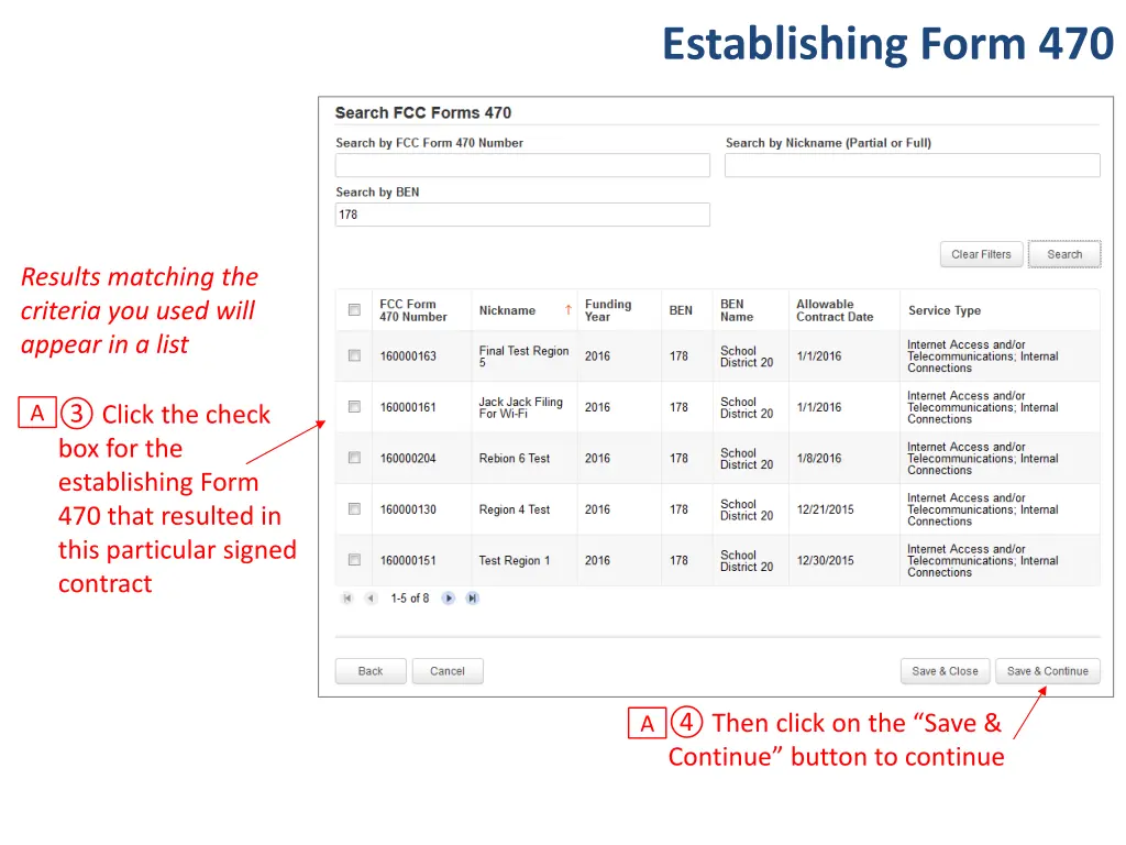 establishing form 470 6