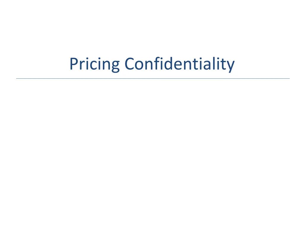 pricing confidentiality