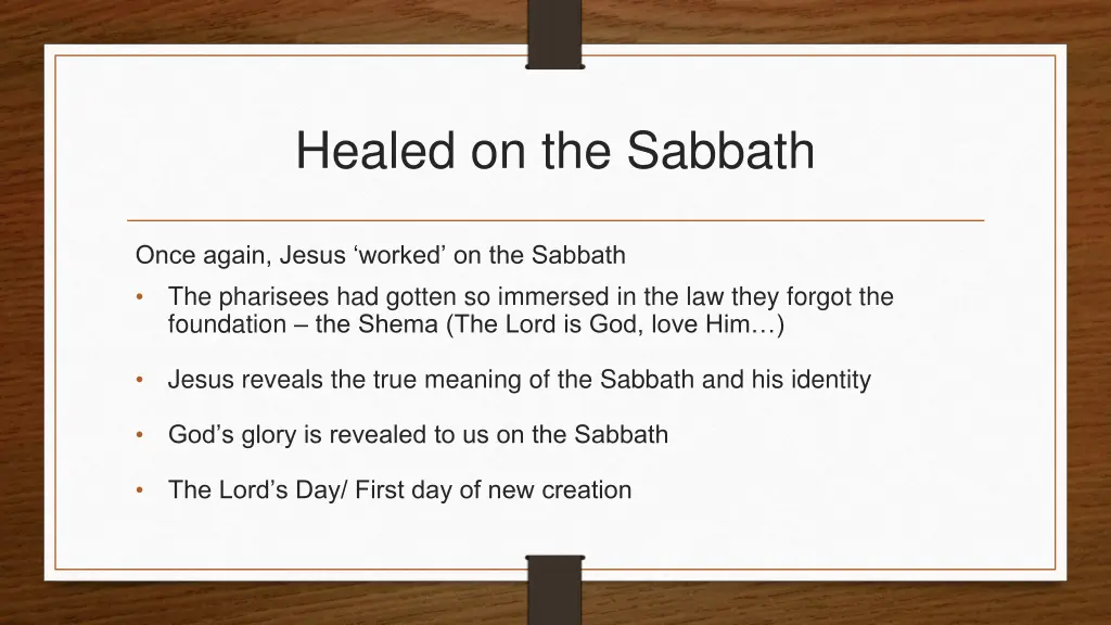 healed on the sabbath