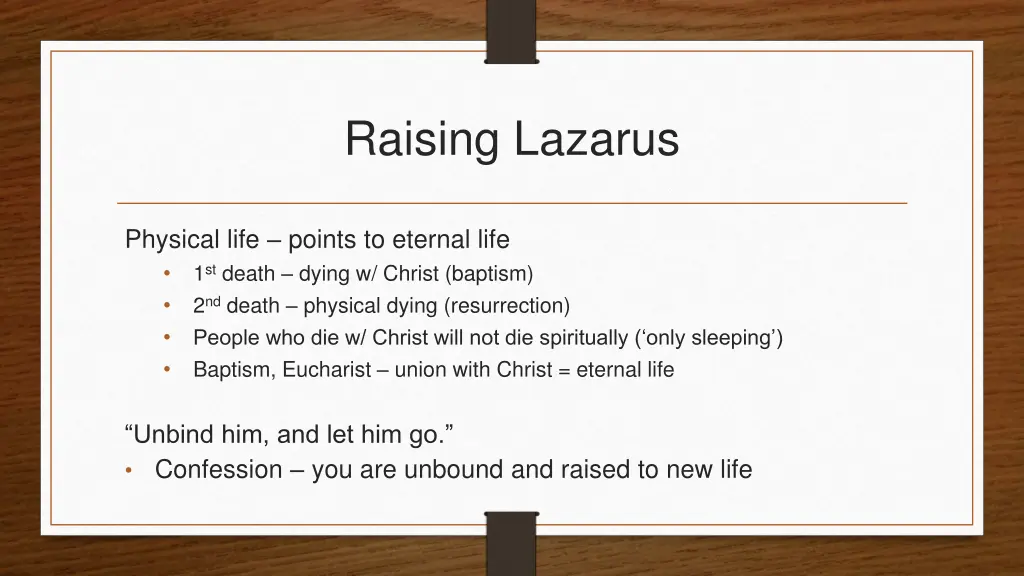 raising lazarus