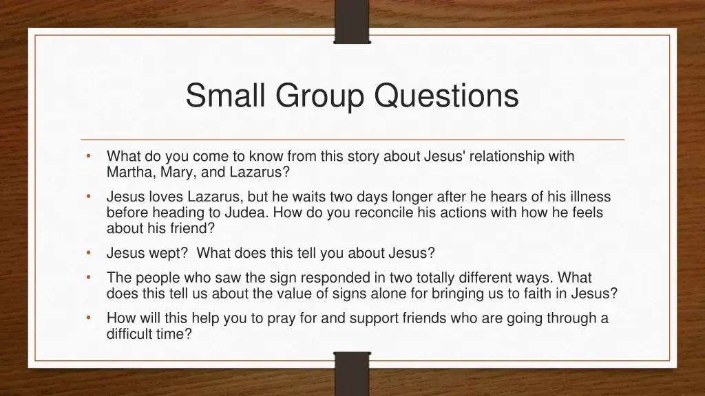 small group questions 1
