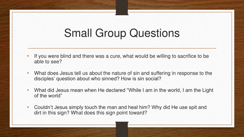 small group questions