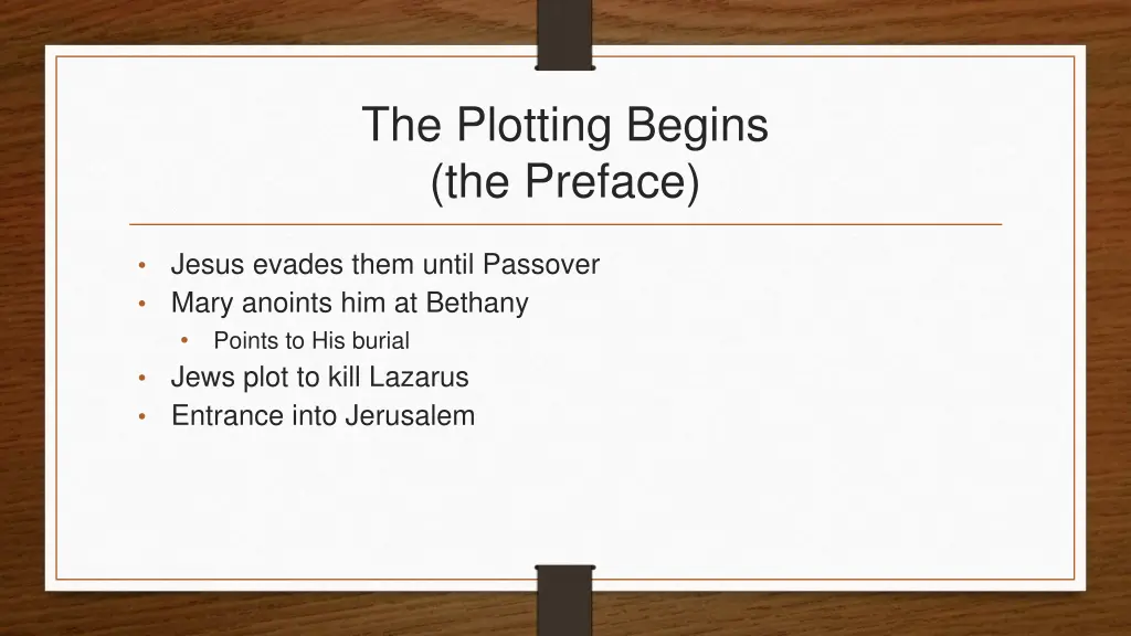 the plotting begins the preface