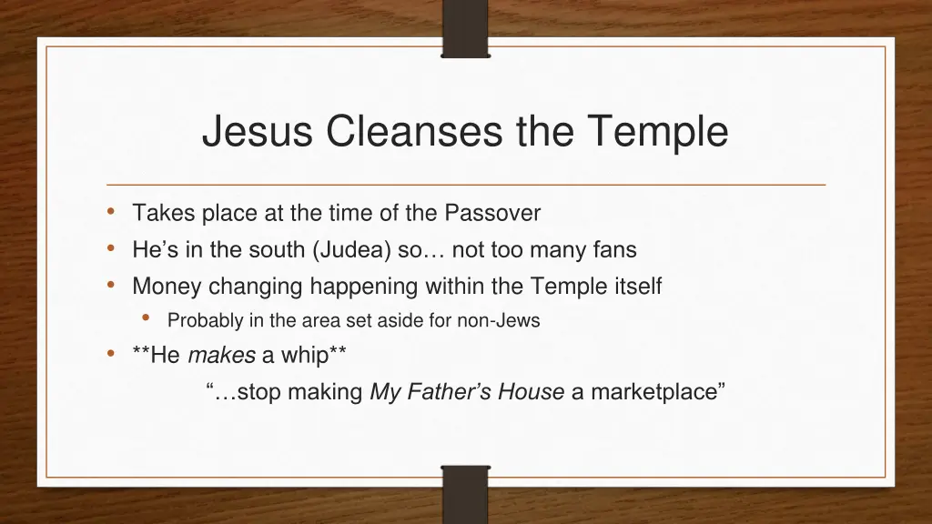 jesus cleanses the temple